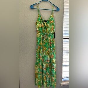 Max Studio Green Sleeveless Scoop Neck Sundress